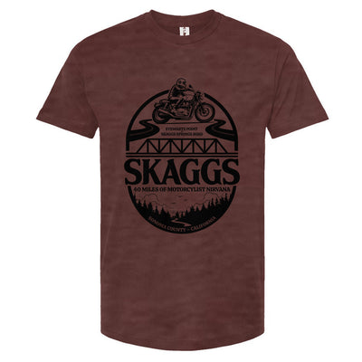 Skaggs Unisex motorcycle t-shirt, sonoma county, sonoma coast, skaggs springs road, stewarts point, motorcycle roads, riding roads, great rides, motorbikes, motorcycles, motorcycle lifestyle, motorcycle shirts
