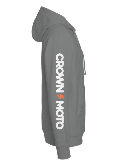 Crown Moto Factory Team Hoodie, front, chest, crown moto logo, factory rider, printed sleeves, large logo, visible, hooded sweatshirt, motorcycles, motorcycle lifestyle