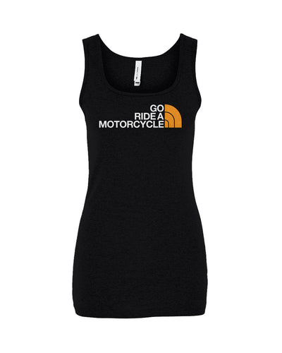'Go ride a motorcycle' NF Parody Women's Micro Rib Tank in black