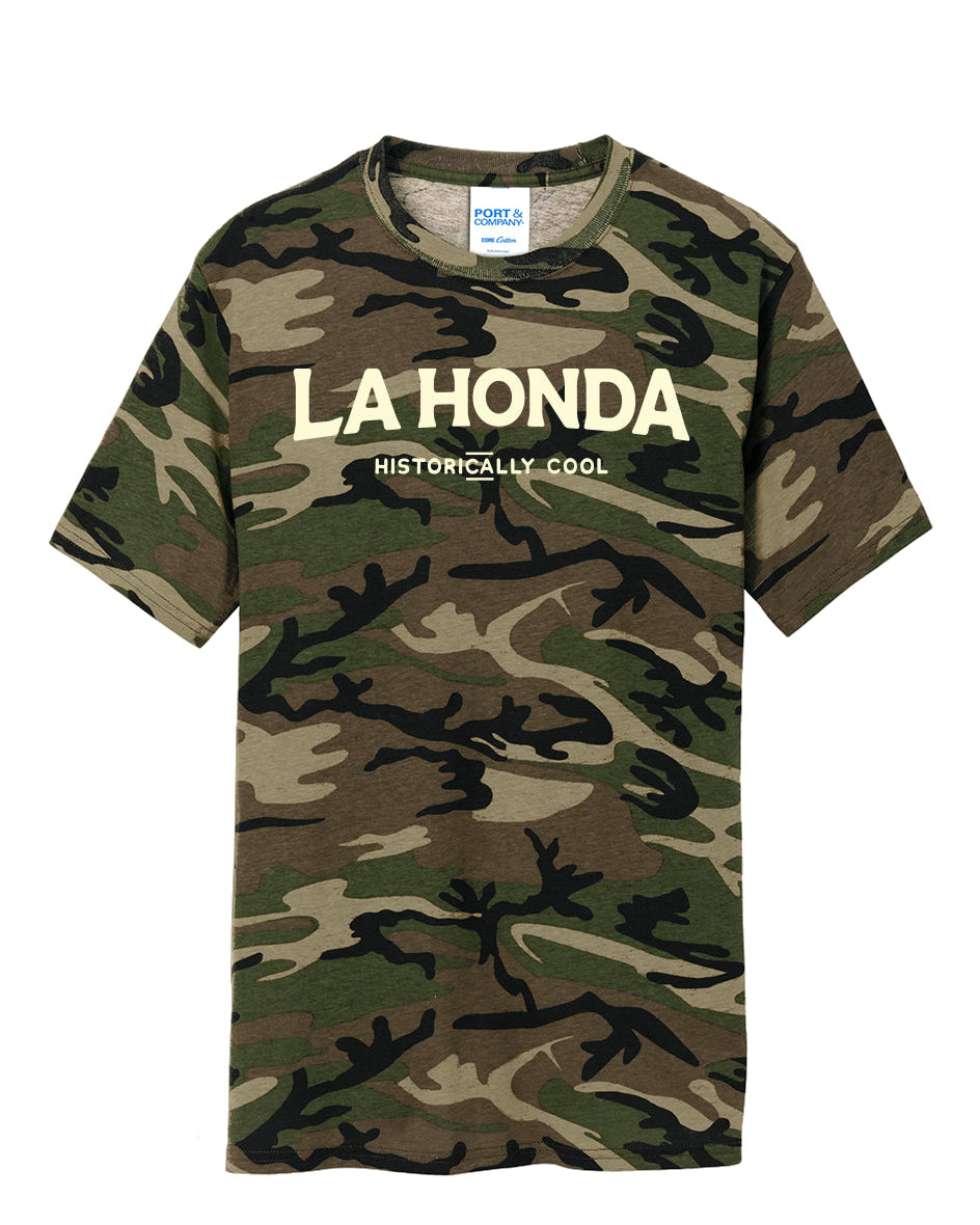 La Honda 'Historically Cool' Woodland Green Camouflage T-shirt