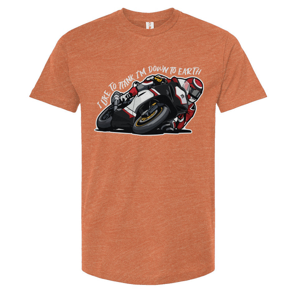 down to earth motorcycle t-shirt
