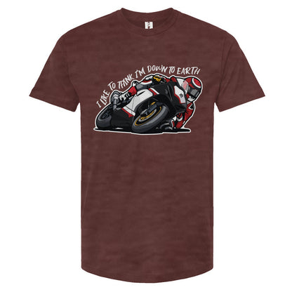 down to earth motorcycle t-shirt