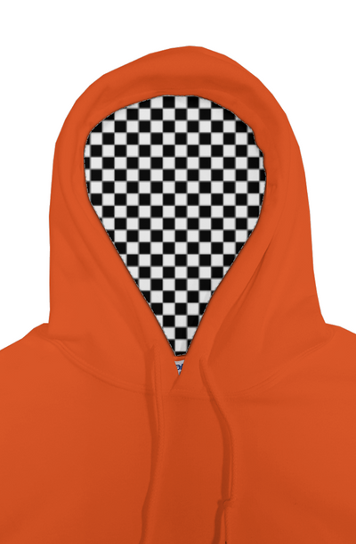 Checkered Flag Embroidered Logo Hoodie