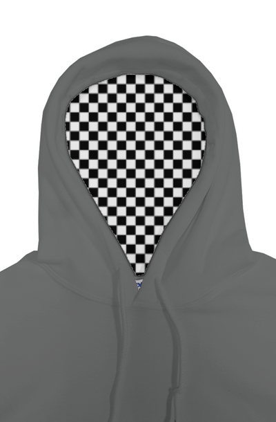 Checkered Flag Embroidered Logo Hoodie