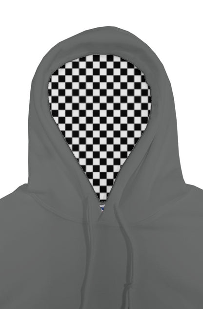 Checkered Flag Embroidered Logo Hoodie