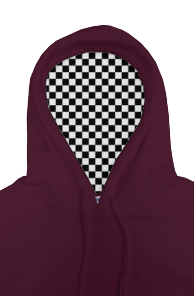 Checkered Flag Embroidered Logo Hoodie