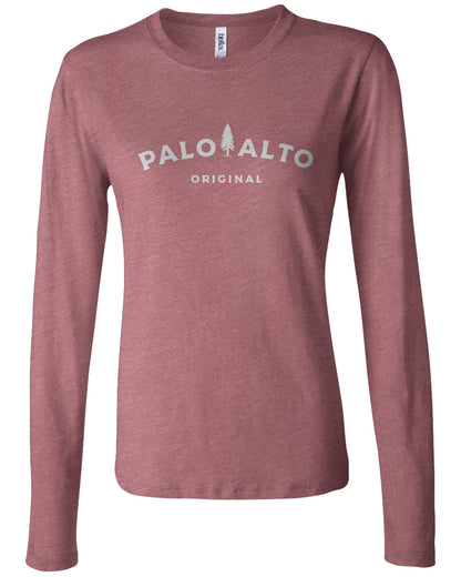 Mauve long-sleeve shirt with 'Palo Alto Original' text on a white background