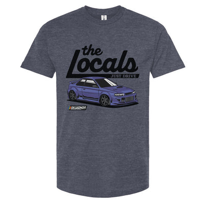 Gray t-shirt with a Subaru WRX graphic and 'the Locals' text on a white background