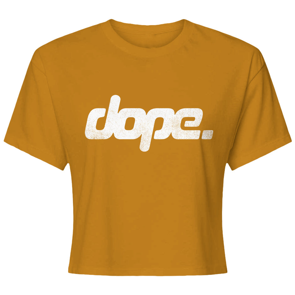 Gold colored DOPE. Women's Cropped T-Shirt