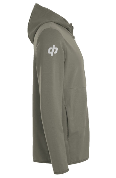 DOPE. icon logo on shoulder of green Performance Zip Hoodie