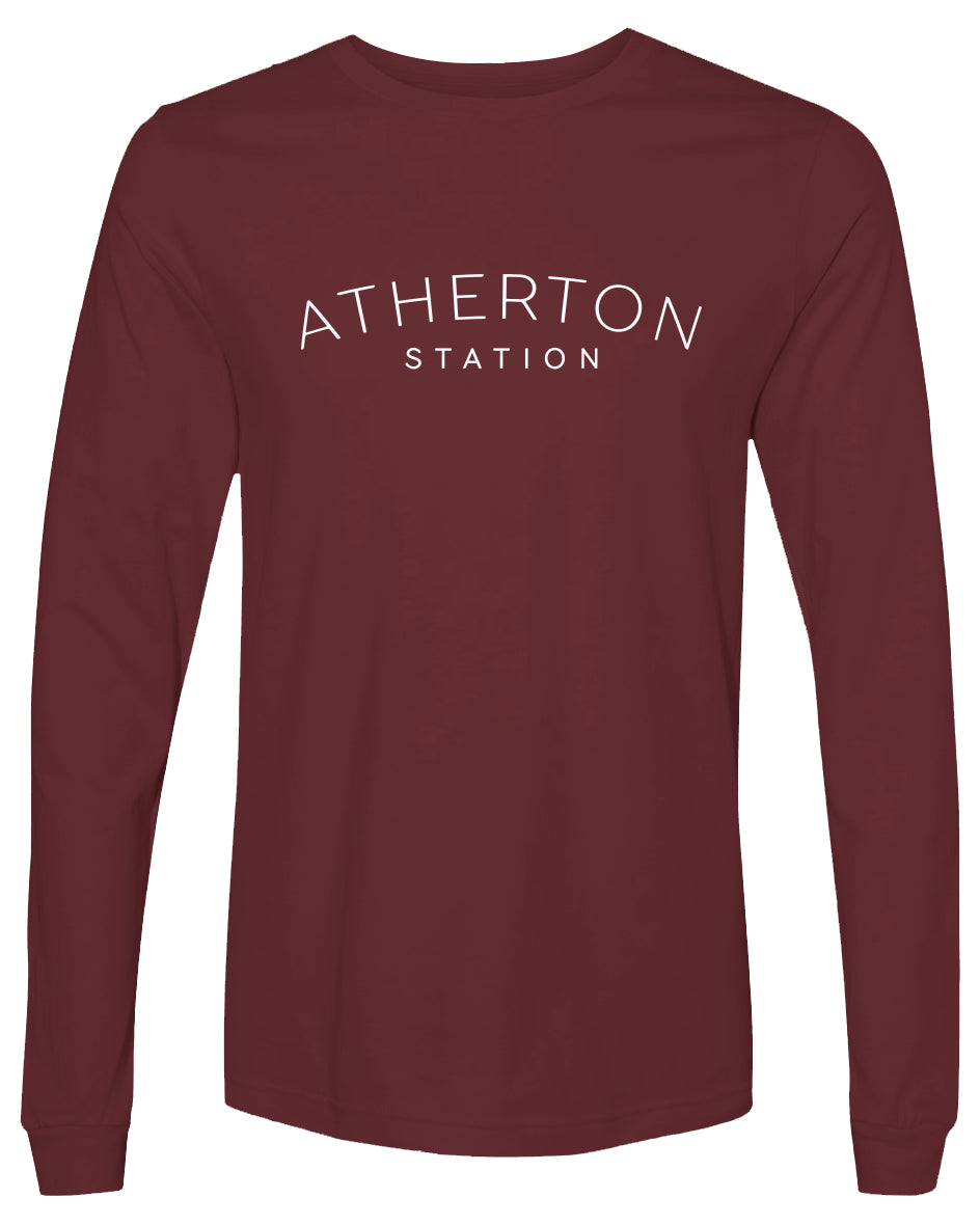 Maroon Atherton Station Long Sleeve T Shirt