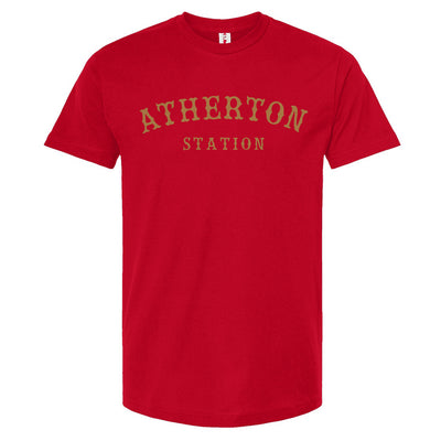 Red and Gold Atherton Station Gold Tat T-Shirt
