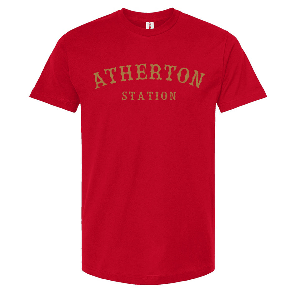 Red and Gold Atherton Station Gold Tat T-Shirt