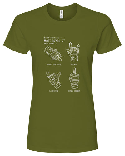 Motorcyclist Hand Signals Women's T-Shirt
