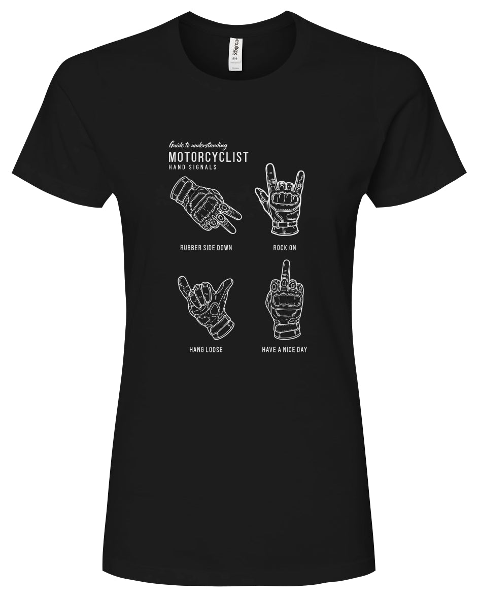 Motorcyclist Hand Signals Women's T-Shirt