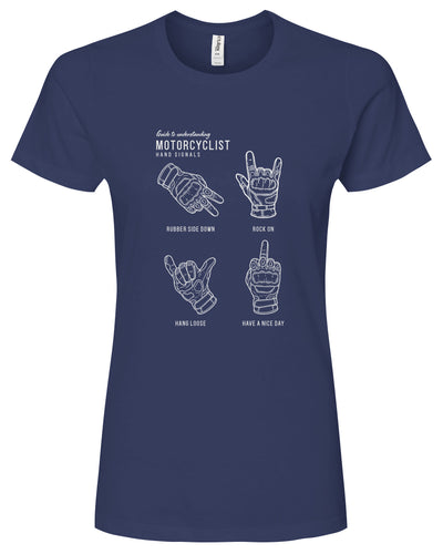 Motorcyclist Hand Signals Women's T-Shirt