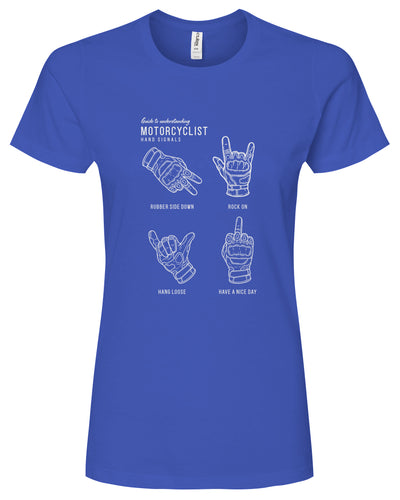 Motorcyclist Hand Signals Women's T-Shirt