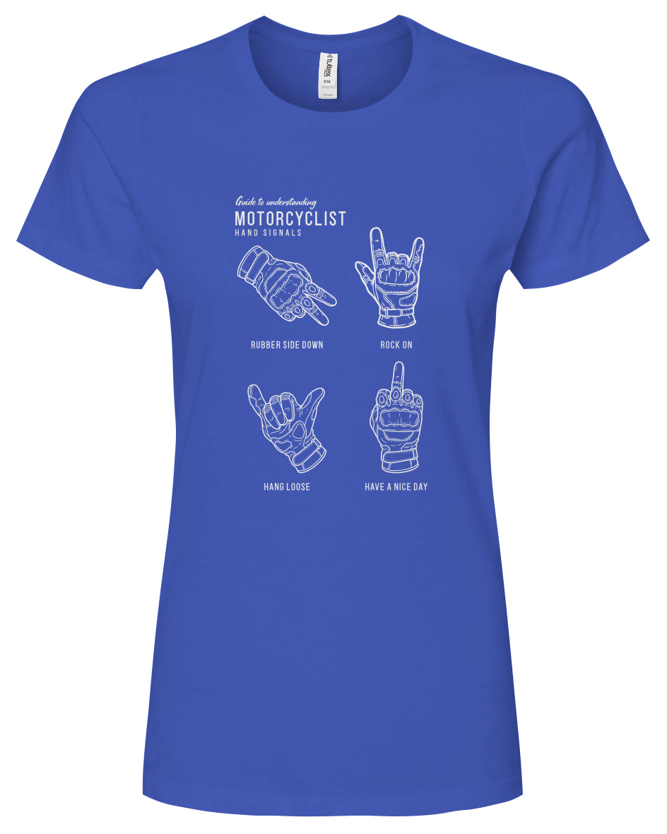 Motorcyclist Hand Signals Women's T-Shirt