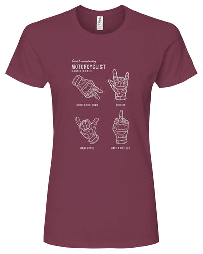 Motorcyclist Hand Signals Women's T-Shirt