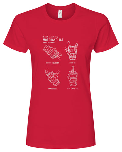 Motorcyclist Hand Signals Women's T-Shirt
