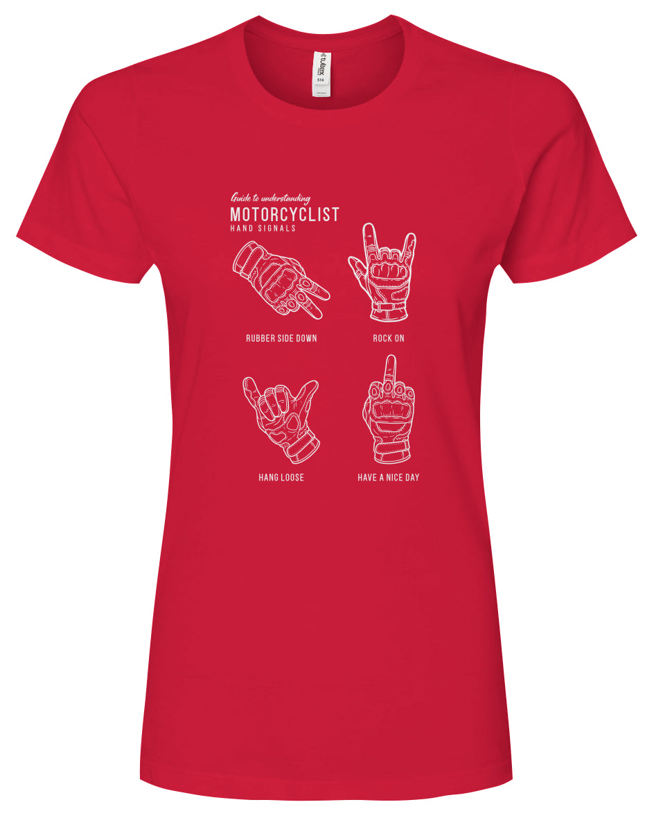 Motorcyclist Hand Signals Women's T-Shirt