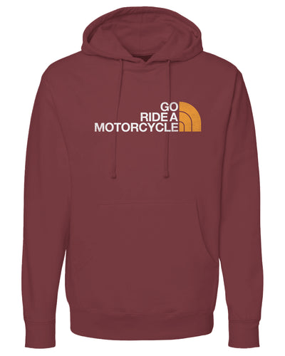 "Go ride a motorcycle" North Face Parody Hoodie