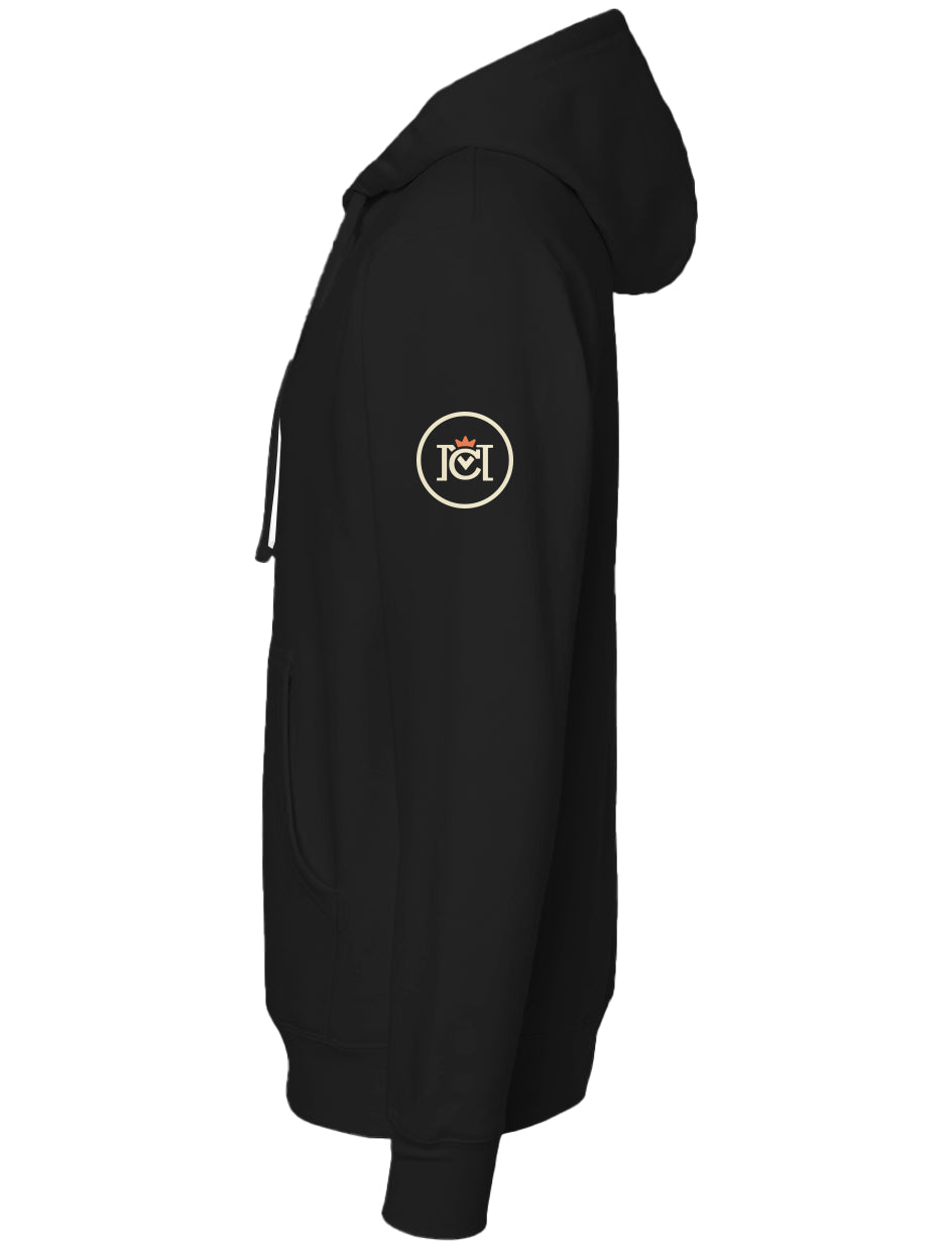 Crown Moto trademarked logo on sleeve of 98 Riders Club Hoodie