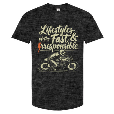 Lifestyles of the Fast & Irresponsible Motorcycle T-Shirt from Crown Moto