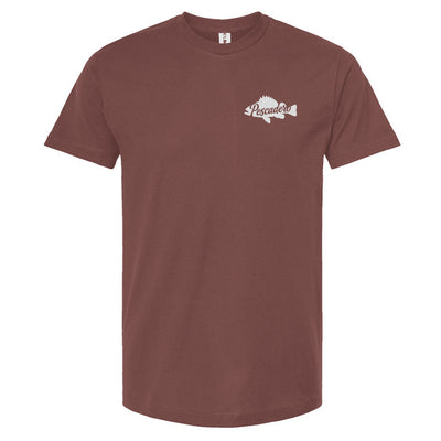 Cassis t-shirt with Pescadero fish logo on a white background