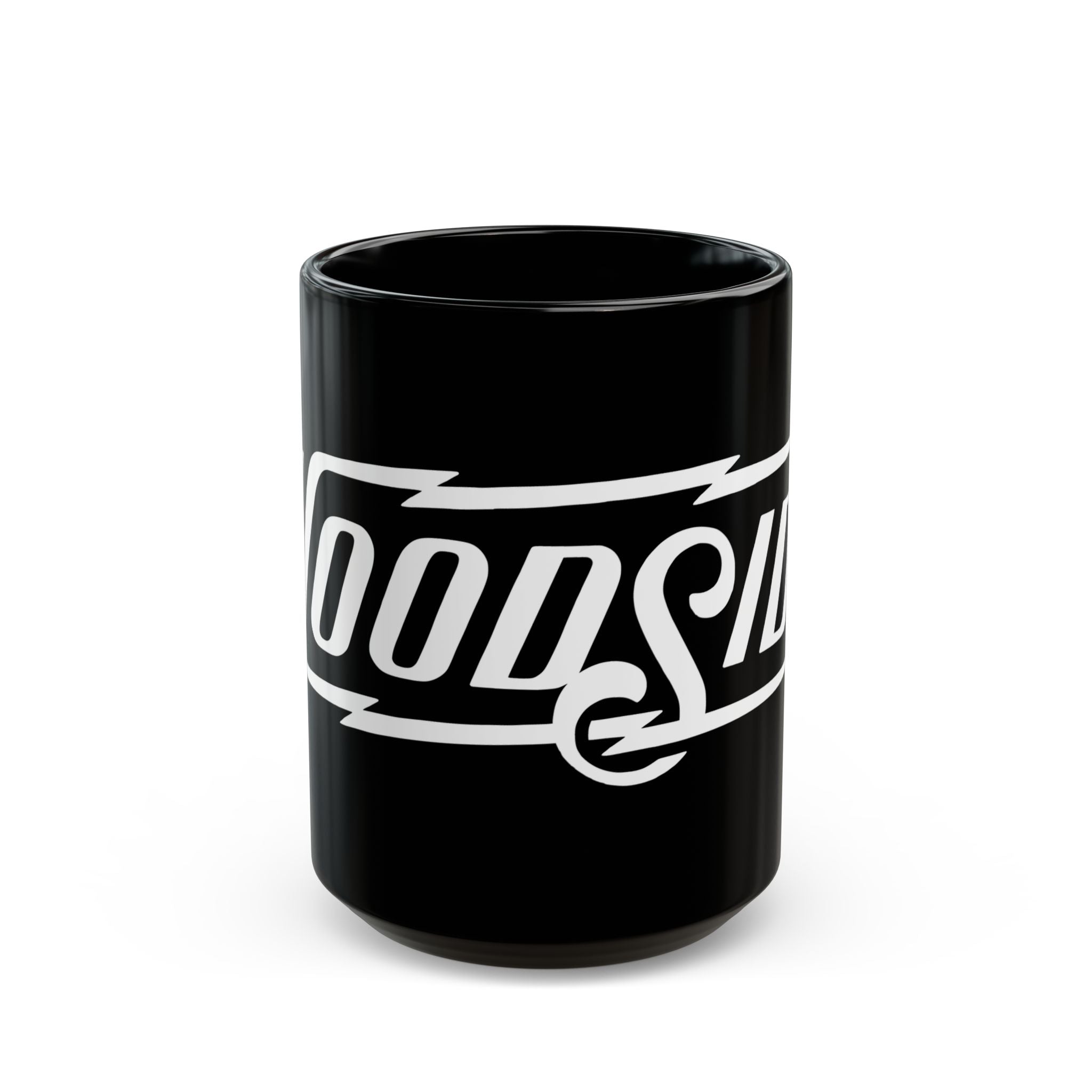 woodside brand black ceramic coffee mug