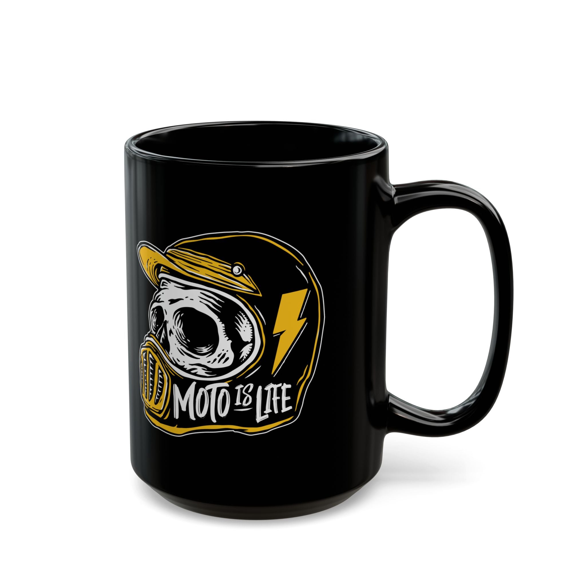 Moto is Life black coffee mug from Crown Moto