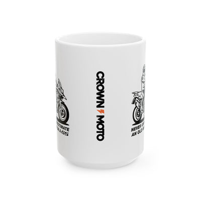 never underestimate an old man on a gs coffee mug