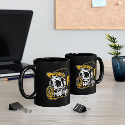 Moto is Life black coffee mug from Crown Moto