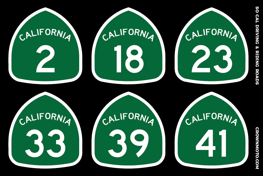 SoCal Highways Sticker Sheet, los angeles, southern california, socal, driving roads, riding roads, twisties, mountain roads, fun roads, decals, highway stickers