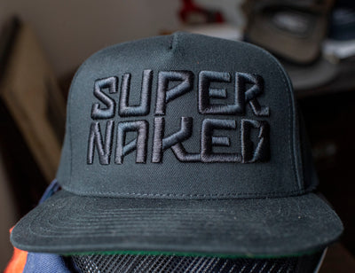 supernaked, crown moto, blackout, murdered out, black on black, 3d embroidery, puff embroidery, naked bikes, ride naked, super naked, superduke, streetfighter, mt10, speed triple, h2r