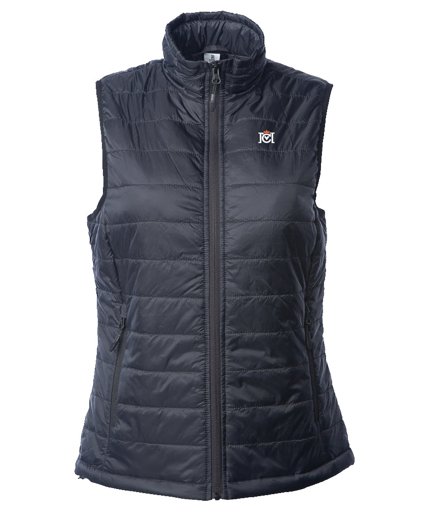 Crown Moto Embroidered Logo Women's Puffer Vest