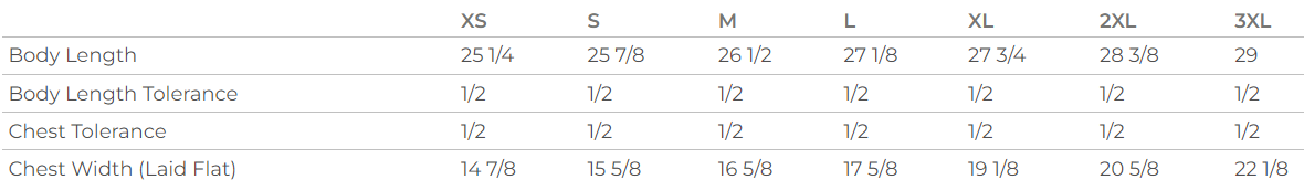 Next Level Women's Ideal t-shirt size chart