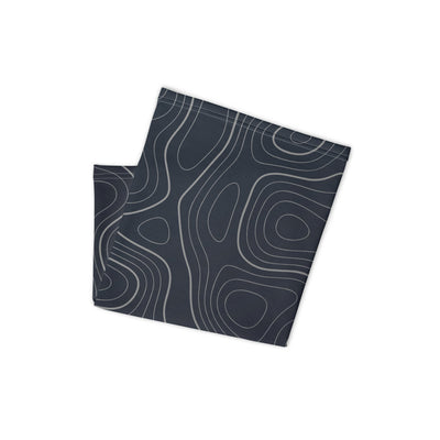 Topographic design on dark blue neck gaiter