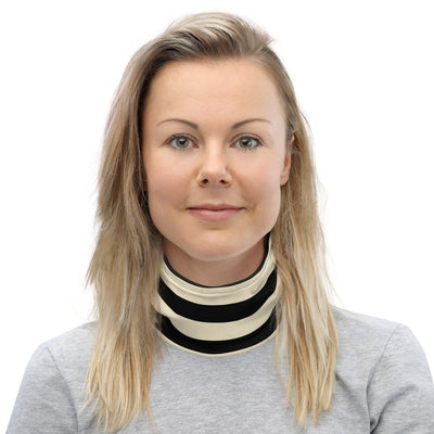 Vintage cream and black striped neck sleeve