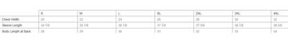 Moto Monkey Fleece Pullover Hoodie size chart
