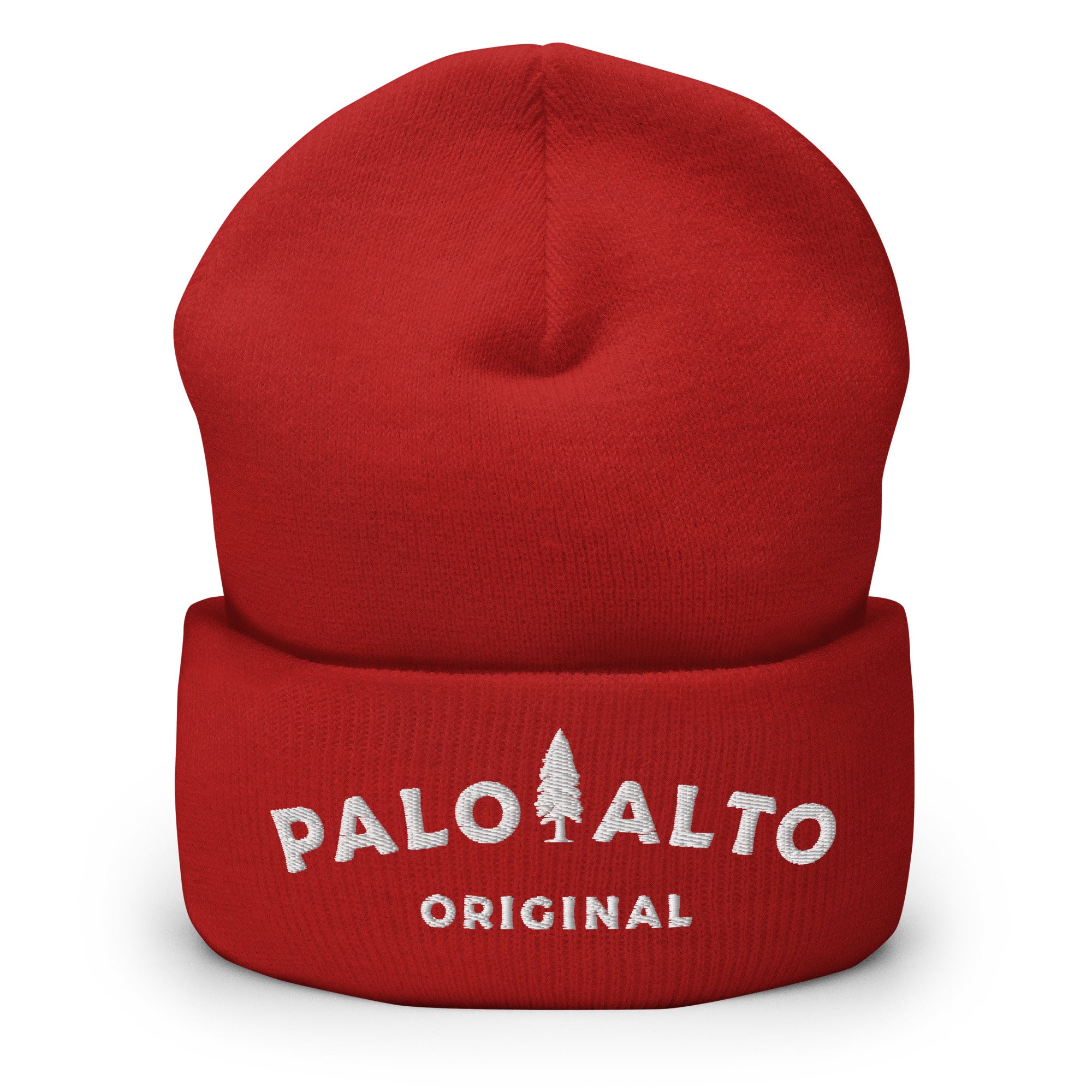 Red Palo Alto Original fine ribbed knit beanie