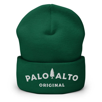 Green Palo Alto Original fine ribbed knit beanie