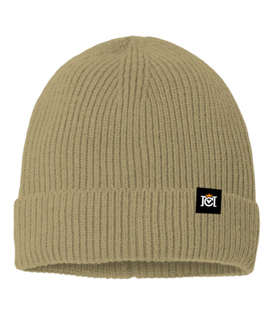 fine rib knit beanie, quality sustainable, knitted, woven tag, crown moto, motorcycle lifestyle, warm, headwear, beanies, helmet hair, brand, crown moto, logo