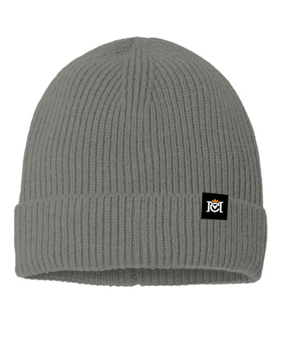 fine rib knit beanie, quality sustainable, knitted, woven tag, crown moto, motorcycle lifestyle, warm, headwear, beanies, helmet hair, brand, crown moto, logo