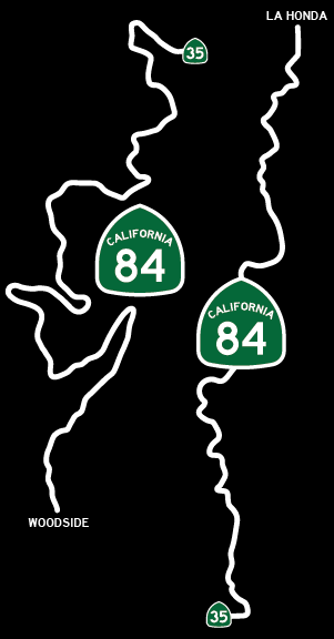 Highway 84 decal from Woodside to La Honda California
