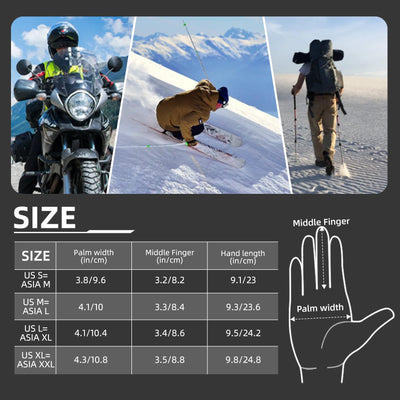 ROCKBROS Touchscreen Motorcycle Gloves, Full Finger Gear with Hard Carbon Fiber Shell