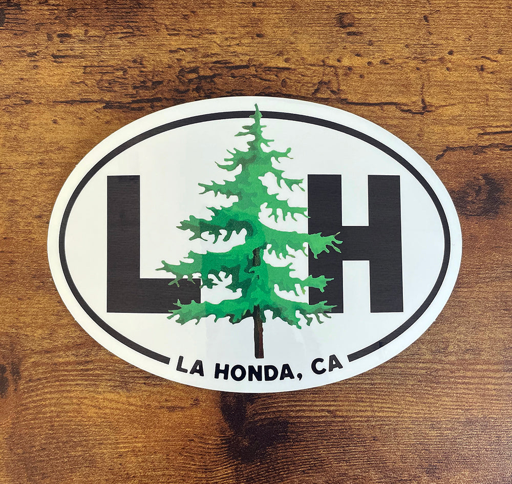 6 x 4 inch glossy  La Honda California oval decal