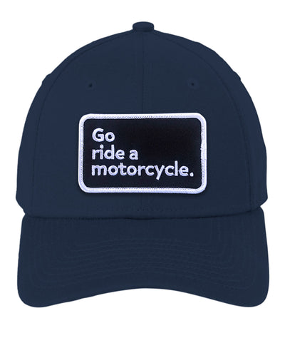 Go ride a motorcycle New Era cotton stretch structured cap