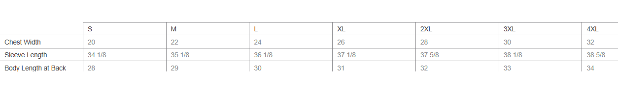 pc78 fleece hoodie size chart