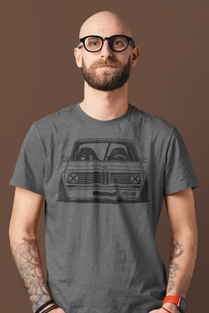 Man wearing Sky Londa Motor Club Rally BMW 2002 Short sleeve t-shirt